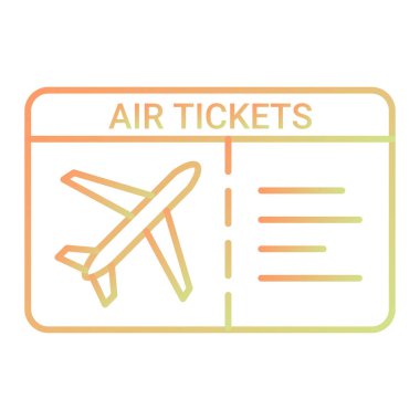 Uçak bileti ikonu vektör illüstrasyon tasarımı