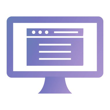 Monitör. Web simgesi basit illüstrasyon