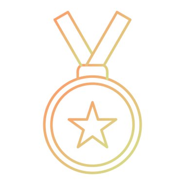 Madalya ikonu. Ödül sembolü vektör illüstrasyonu