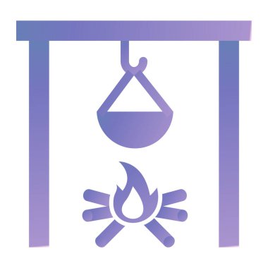 ateş simgesi vektörü web ve mobil uygulama tasarımınız için beyaz arkaplanda izole edildi, kamp logosu kavramı