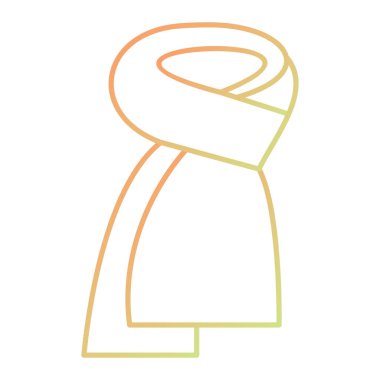 Noel eşarbı ikonu. özet çizimi  