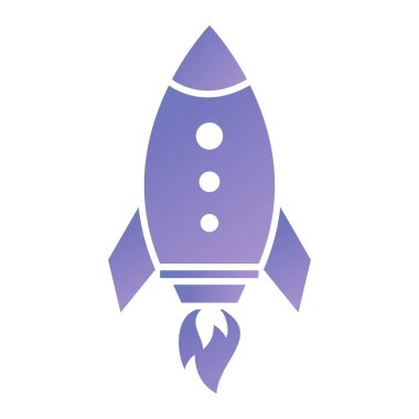 Roket ikonu. Düz dizayn. vektör illüstrasyonu.