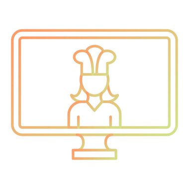 Ağ ve mobil uygulama tasarımınız için beyaz arkaplanda izole edilmiş şef simgesi vektörü, aşçı logosu konsepti