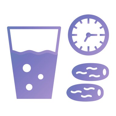 Bir bardak su simgesinin vektör çizimi