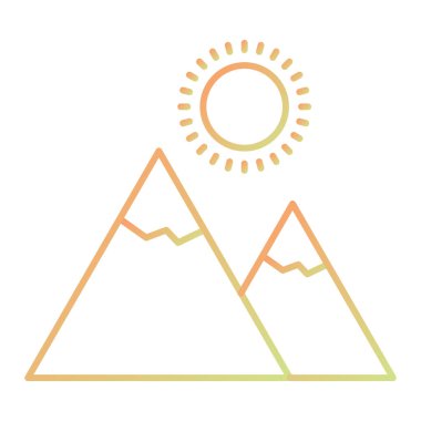 Dağlar. Web simgesi basit illüstrasyon