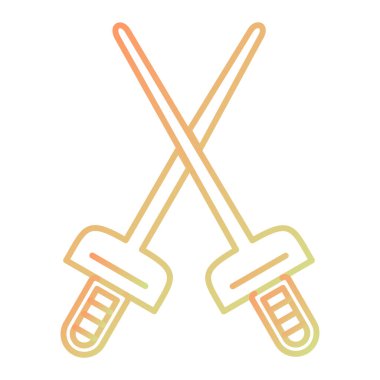 Çapraz kılıç ikonu. vektör illüstrasyonu