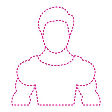 man with hairstyle icon. outline female avatar vector illustration symbol. isolated on white background