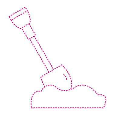 shovel in the soil vector illustration design