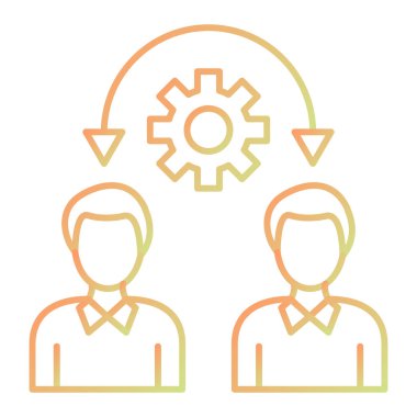 iş yönetimi çizgisi simgesi, vektör illüstrasyonu