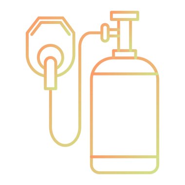 Beyaz arkaplanda oksijen silindiri simgesi izole edildi