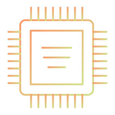Cpu vektör simgesi modern basit illüstrasyon