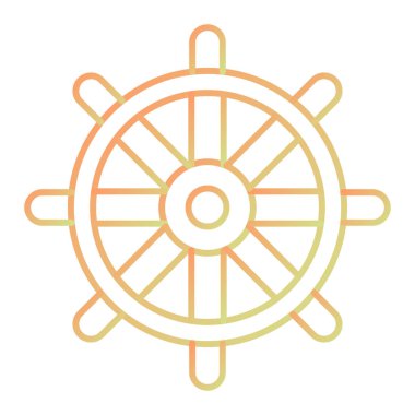 Geminin direksiyon simgesi. Web için tekne vektör simgelerinin özet çizimi