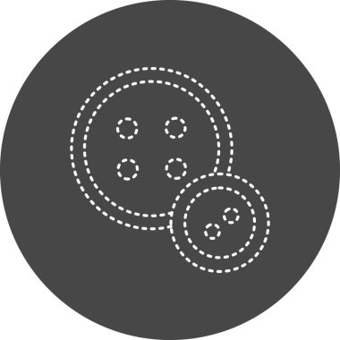 vector circular button icon, simple background
