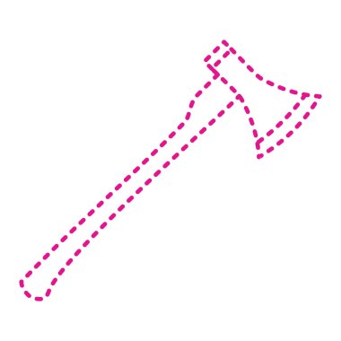 vector illustration of a purple and white axe