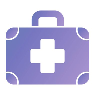 İlk yardım çantası simgesi. Web için tıbbi çanta vektör sembolünün basit bir çizimi