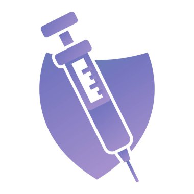 Aşı ikonlu şırınga. vektör illüstrasyonu