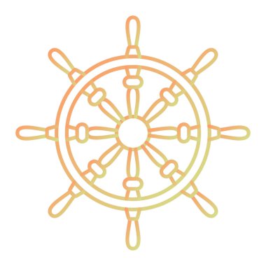 Geminin direksiyon simgesi. Web için denizcilik pusula vektör simgelerinin özet çizimi