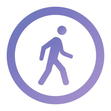 man icon. this rounded flat symbol is drawn with white and gray colors on a blue background.