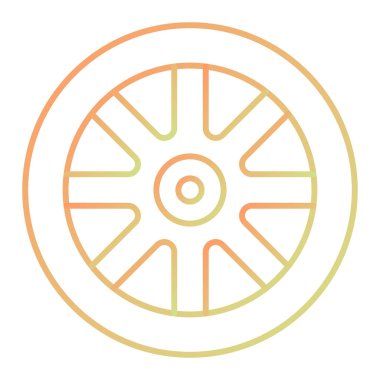 Beyaz arkaplanda izole edilmiş daire şeklinde tekerlek simgesi. vektör illüstrasyonu