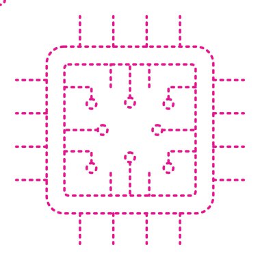 circuit board icon. outline illustration of cpu vector chip