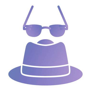 sunglasses and hat icon. cartoon of hipster boy wearing glasses vector icons for web design isolated on white background