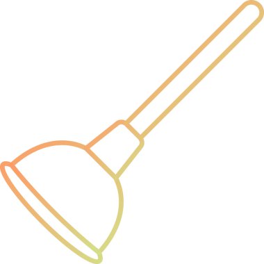 Bir süpürge simgesinin vektör illüstrasyonu