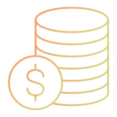 Dolar sikkeleri simge vektör illüstrasyonu