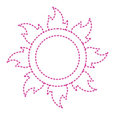 sun with ribbon icon. vector illustration