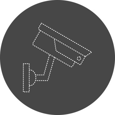 Güvenlik kamerası ikon vektörü. İnce çizgi işareti. izole edilmiş sınır sembolü çizimi