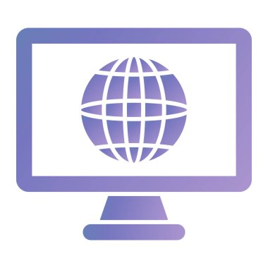 Bilgisayar. Web simgesi basit illüstrasyon