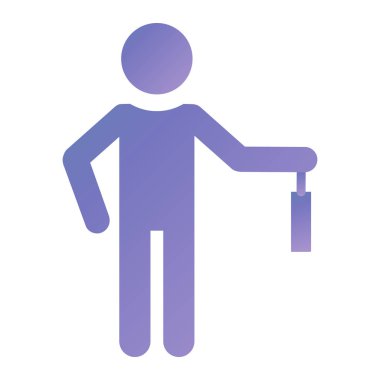 man with blue paint icon. vector illustration