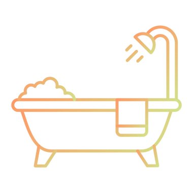 bathtub with towel and foam icon vector illustration design