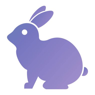 cute rabbit with purple easter egg. vector illustration