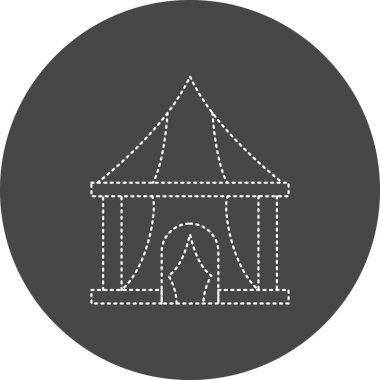 çadır simgesi vektör illüstrasyonu