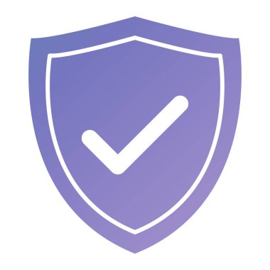 onay işareti simgesi ile kalkan. vektör çizim