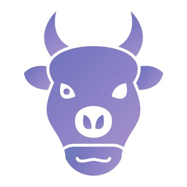 İnek kafası ikonu. beyaz arkaplanda izole edilmiş boğa vektör çizimi karikatürü