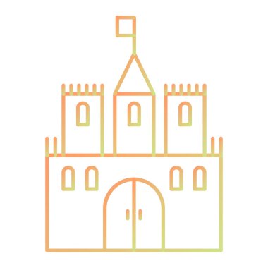 castle icon vector isolated on white background, tower transparent sign