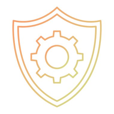 Kalkan ve vites simgesi. vektör illüstrasyonu