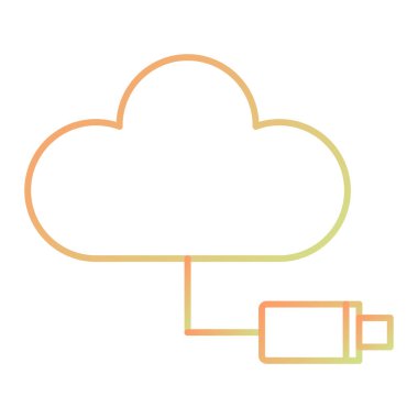 Bulut hesaplama simgesi vektör illüstrasyonu