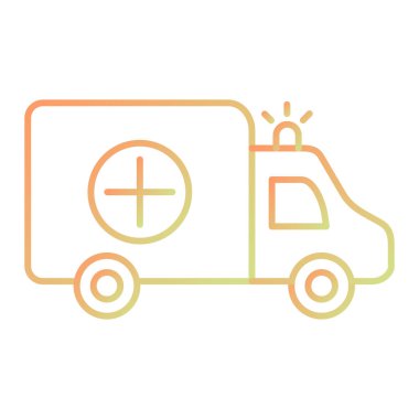 ambulans vektörü ince çizgi simgesi