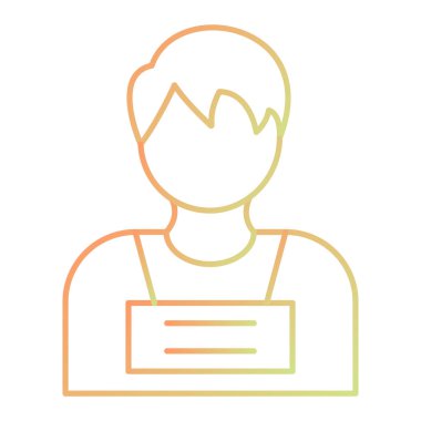 woman with clipboard icon. outline of female teacher vector icons for web design isolated on white background