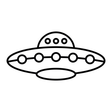UFO simgesi. Web için uzay gemisi vektör simgelerinin özet çizimi