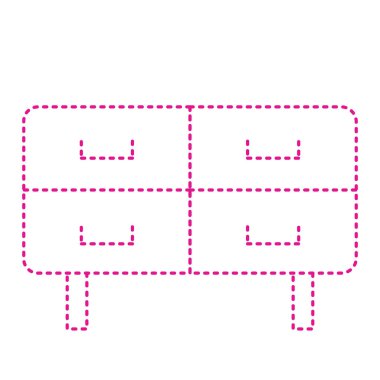 Modern b 'nin vektör illüstrasyonu çekmece simgesinden yoksun