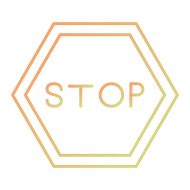 dur işareti simgesi, vektör çizimi