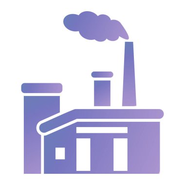 Fabrika binası ikon vektör çizimi tasarımı