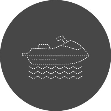 Jet Ski, simple web illustration  