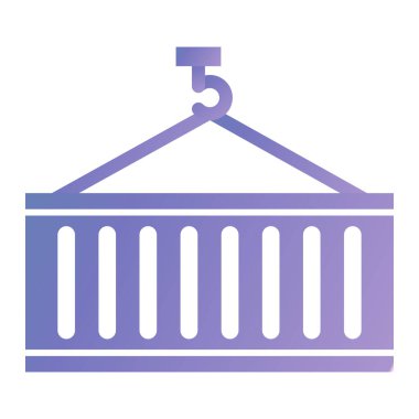 vector illustration of blue and white line icon of shopping cart