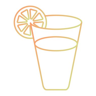 glass of juice with lemon vector illustration design