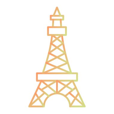 Beyaz arkaplanda izole edilmiş düz bir kule simgesi. vektör illüstrasyonu