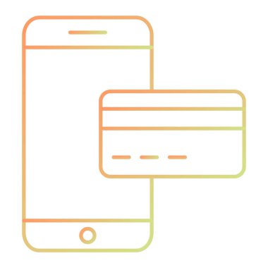 Kredi kartı ve cep telefonu vektör illüstrasyonlu akıllı telefon